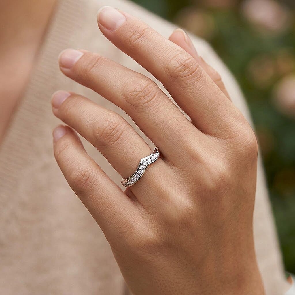 Moissanite 0.50 ctw Ring in Platinum Over Sterling Silver (Size 11.5)