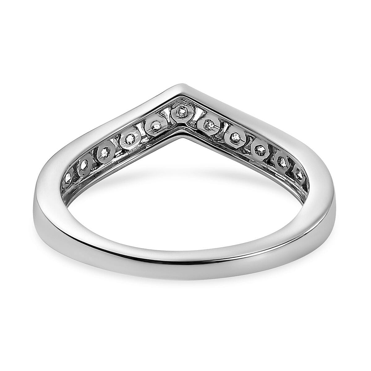 Moissanite 0.50 ctw Ring in Platinum Over Sterling Silver (Size 11.5)