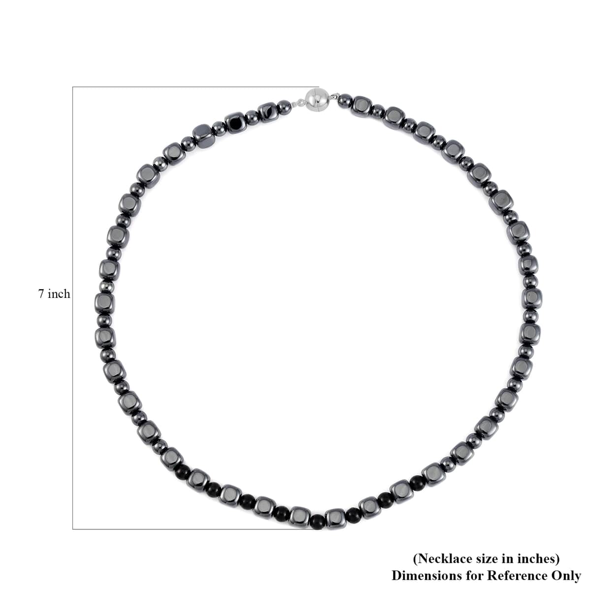 Shungite and Hematite Beaded Necklace 20 Inches in Silvertone 477.50 ctw image number 4