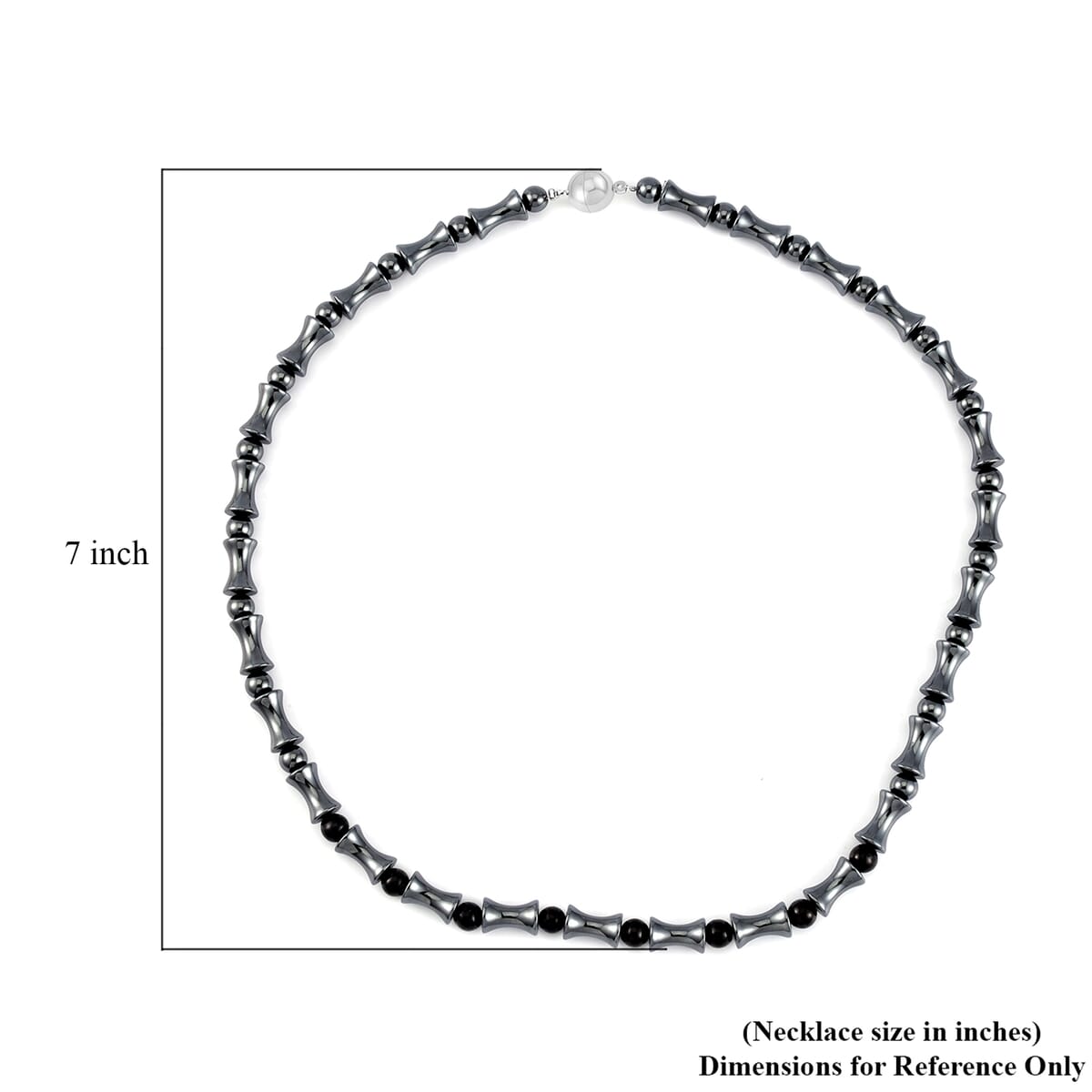 Shungite and Hematite 307.35 ctw Beaded Necklace in Silvertone 20 Inches image number 4