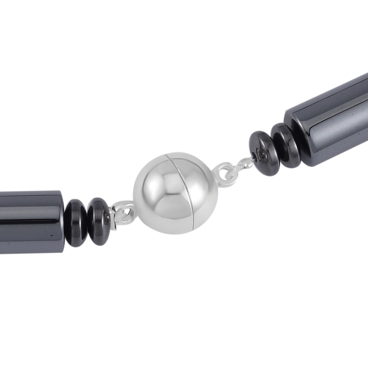 Shungite and Hematite 427.50 ctw Beaded Necklace in Silvertone 20 Inches   image number 3