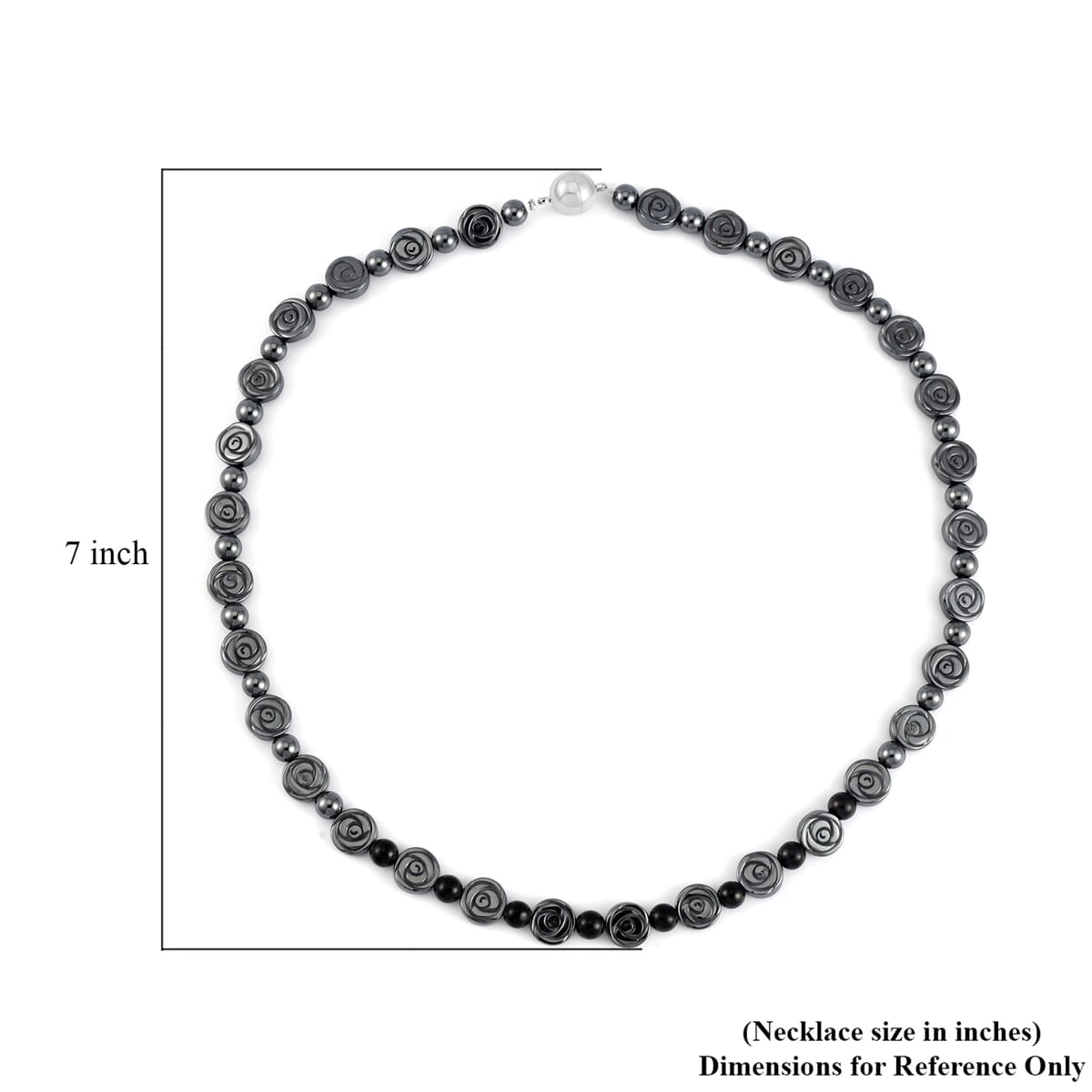 Shungite and Hematite 268.90 ctw Beaded Necklace in Silvertone 20 Inches image number 4
