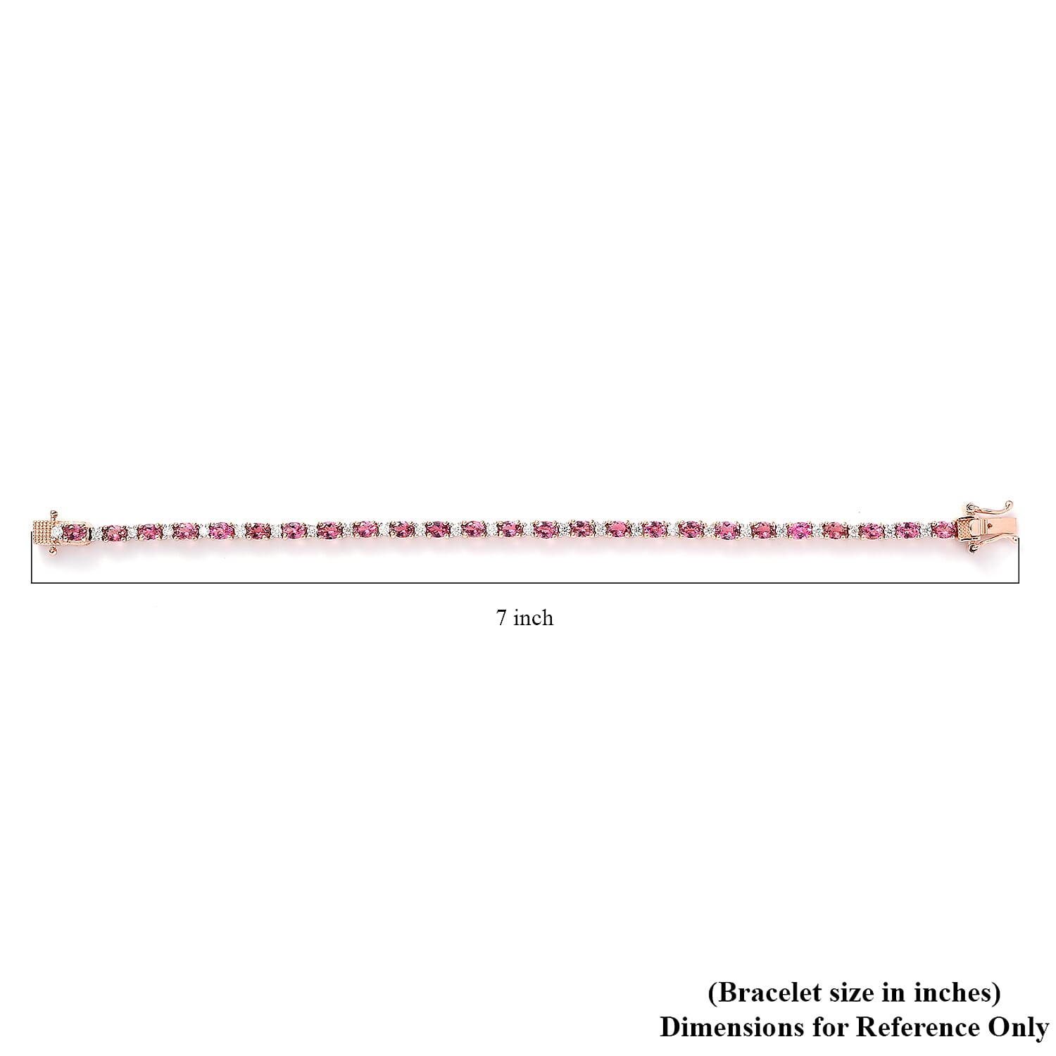 Premium Natural Calabar Pink Tourmaline and Moissanite Tennis Bracelet in Vermeil Rose Gold Over Sterling Silver (6.50 In) 5.00 ctw