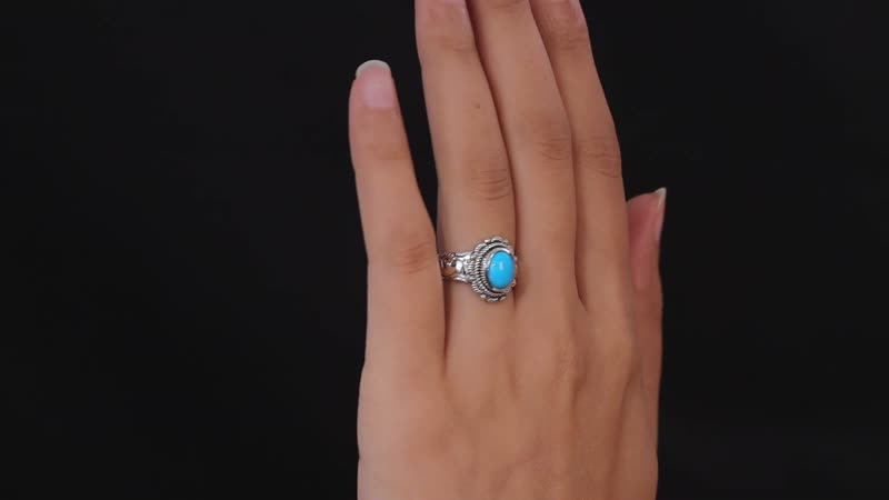 Artisan Crafted Sleeping Beauty Turquoise Solitaire Ring in Sterling Silver (Size 10.0) 1.50 ctw