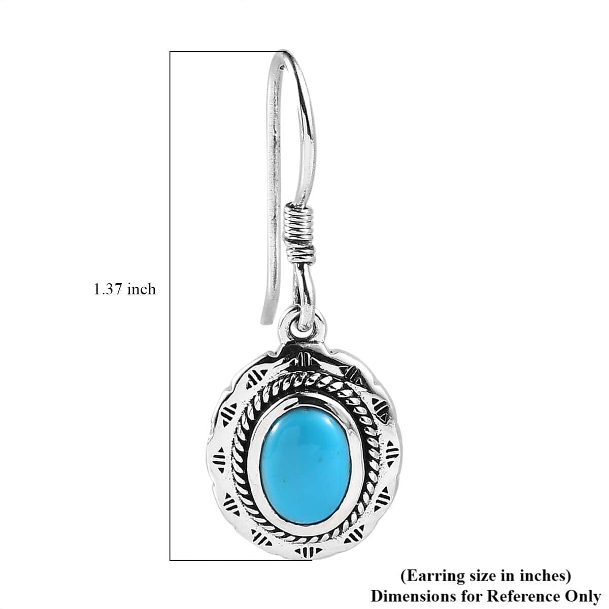 Artisan Crafted Sleeping Beauty Turquoise Dangle Earrings in Sterling Silver 2.35 ctw image number 5