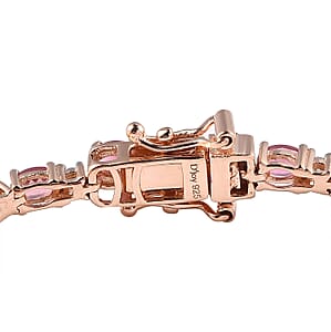 Premium Natural Calabar Pink Tourmaline and Moissanite Tennis Bracelet in Vermeil Rose Gold Over Sterling Silver (8.00 In) 6.65 ctw
