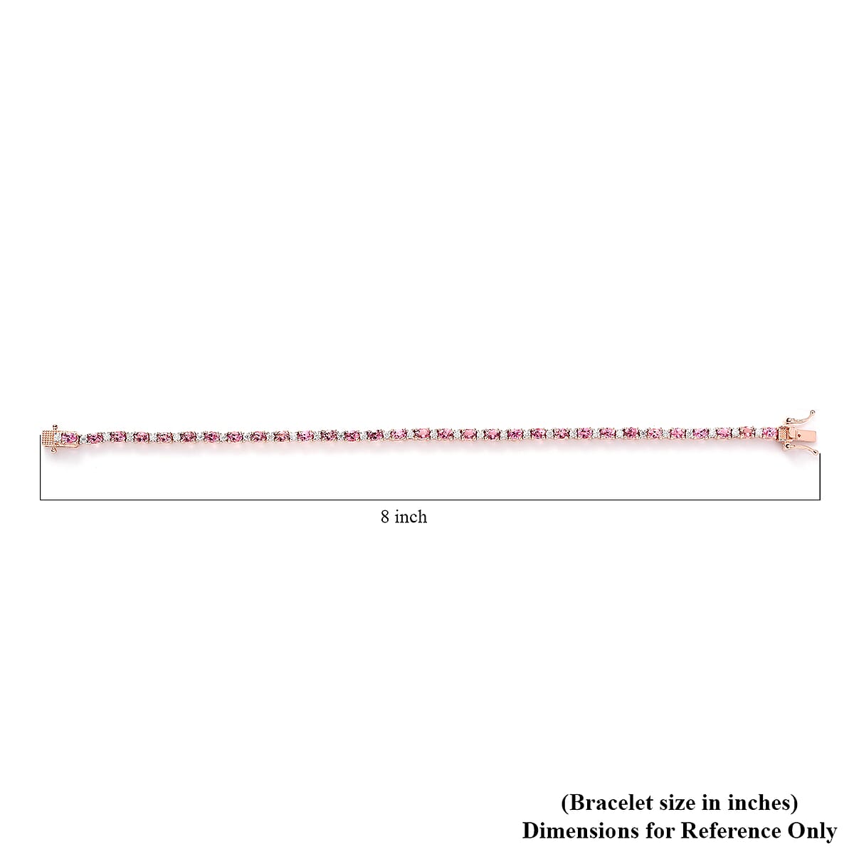 Premium Natural Calabar Pink Tourmaline and Moissanite Tennis Bracelet in Vermeil Rose Gold Over Sterling Silver (8.00 In) 6.65 ctw image number 4