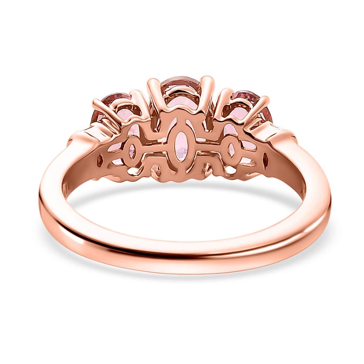 Luxoro 14K Rose Gold AAA Natural Calabar Pink Tourmaline and G-H I3 Diamond Ring (Size 6.0) 1.75 ctw image number 4