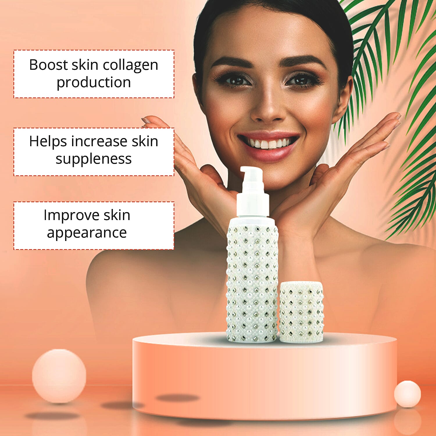 Elizabeth Grant Holiday Collection Set of 2 Collagen Re-Inforce 3D Face Serum with White Pearls Serum BOGO Offer, Face Serum For All Skin Types