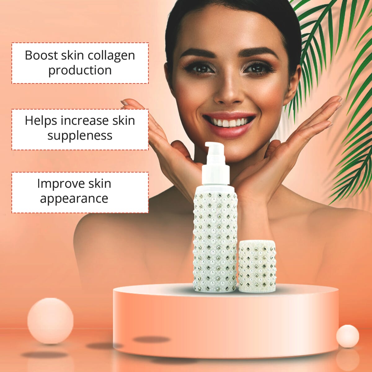 Elizabeth Grant Holiday Collection Set of 2 Collagen Re-Inforce 3D Face Serum with White Pearls Serum BOGO Offer, Face Serum For All Skin Types image number 1