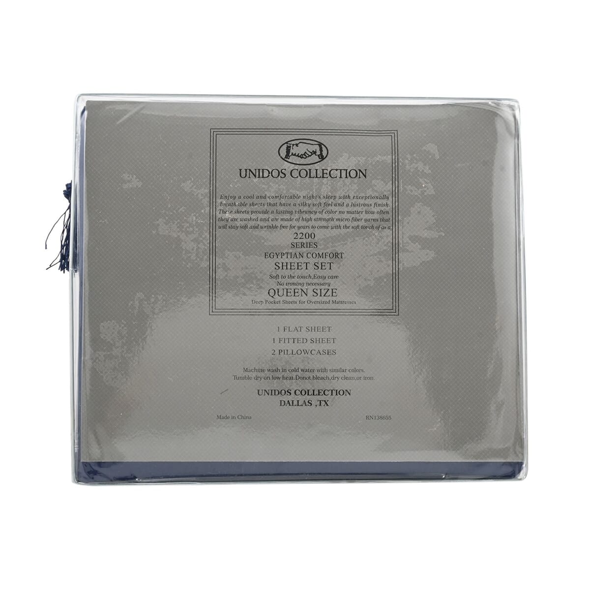 2200 Series 80 GSM Navy Microfiber 4pc Sheet Set -King image number 4