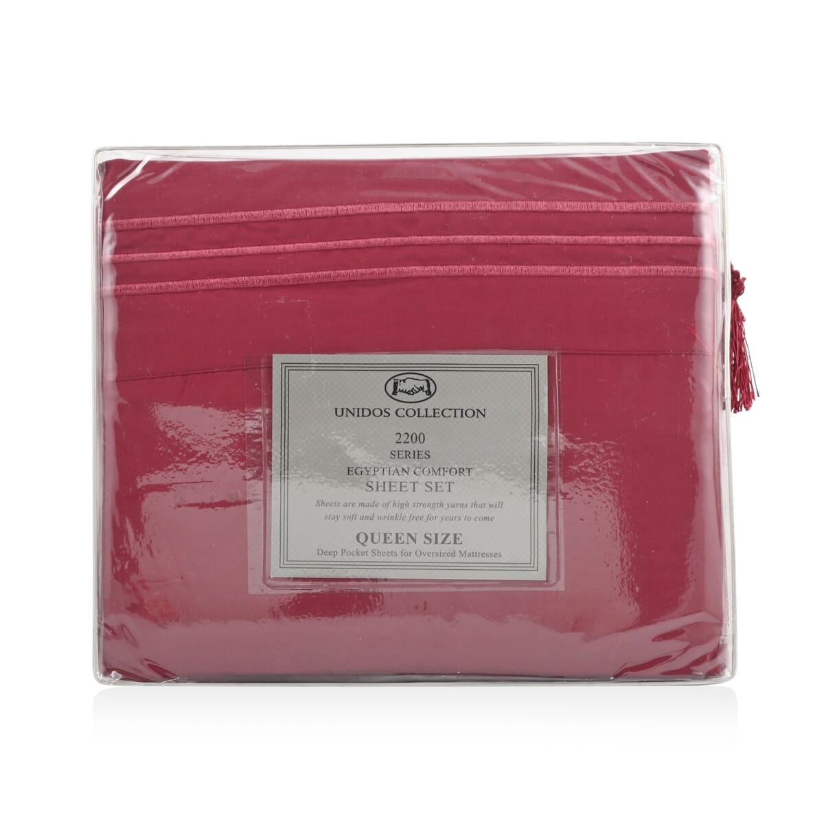 2200 Series 80 GSM Burgundy Microfiber 4pc Sheet Set -King image number 3