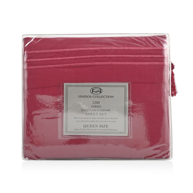 2200 Series 80 GSM Burgundy Microfiber 4pc Sheet Set -King