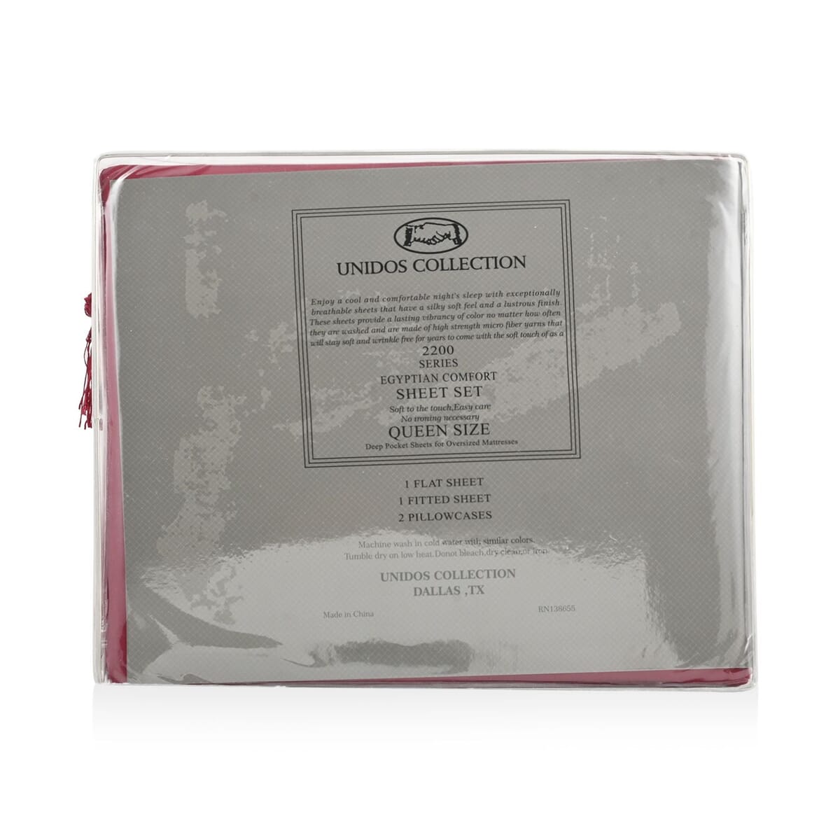 2200 Series 80 GSM Burgundy Microfiber 4pc Sheet Set -King image number 4