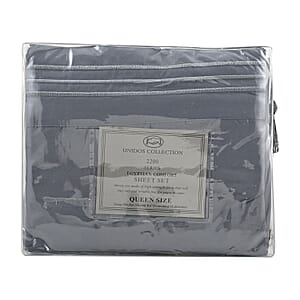 CLOSEOUT 2200 Series 85 GSM 16 Pocket Grey Microfiber 4pc Sheet Set -Queen