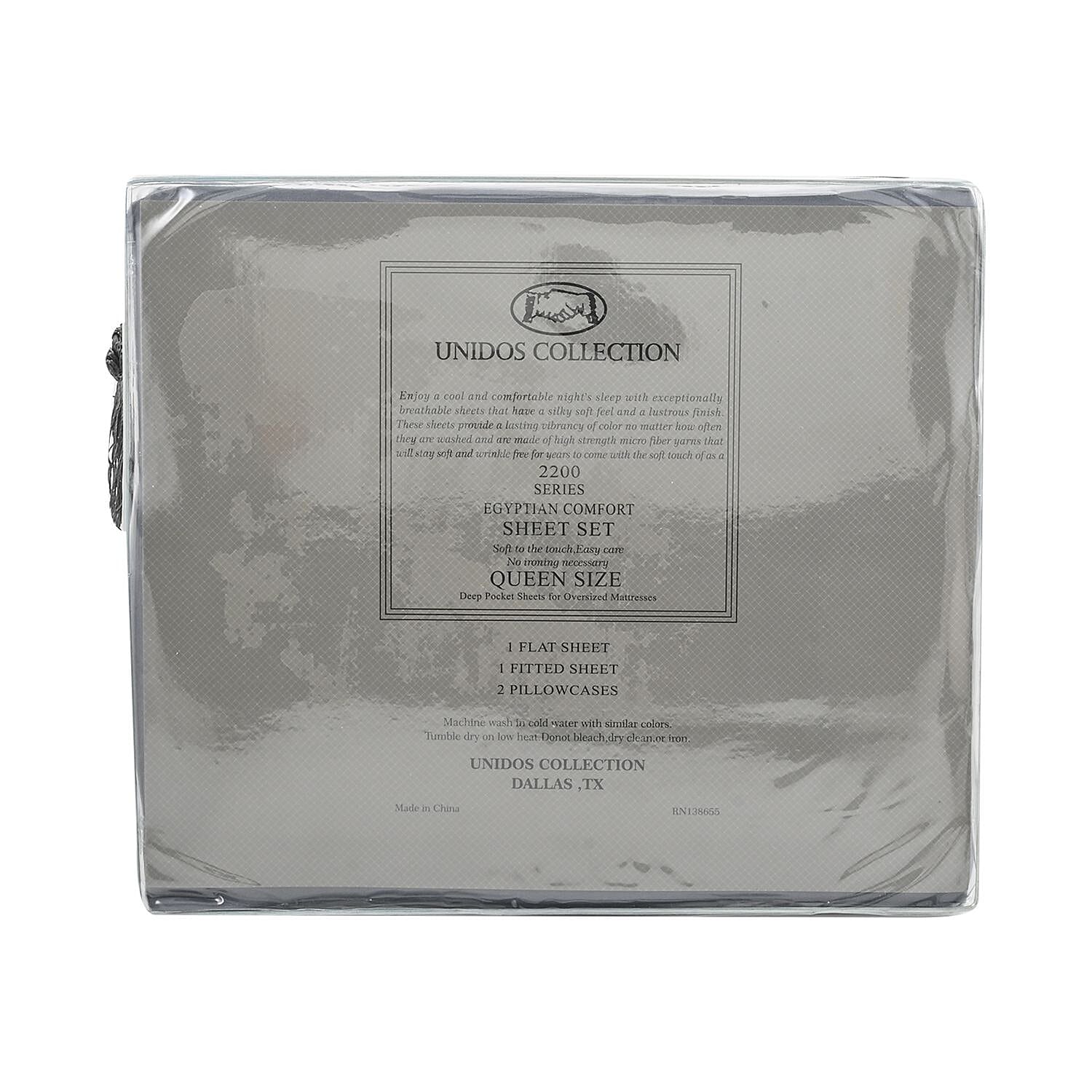 CLOSEOUT 2200 Series 85 GSM 16 Pocket Grey Microfiber 4pc Sheet Set -Queen