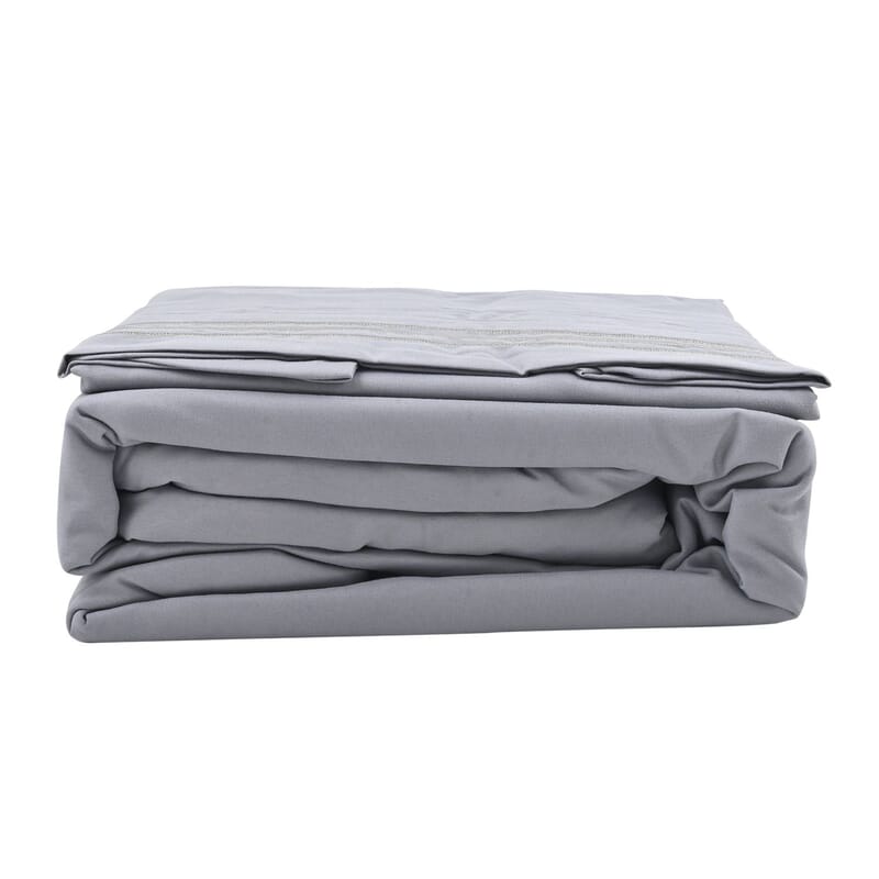 CLOSEOUT 2200 Series 85 GSM 16 Pocket Light Gray Microfiber 4pc Sheet Set -Queen