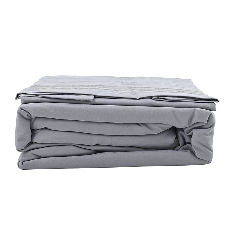 CLOSEOUT 2200 Series 85 GSM 16 Pocket Light Gray Microfiber 4pc Sheet Set -Queen