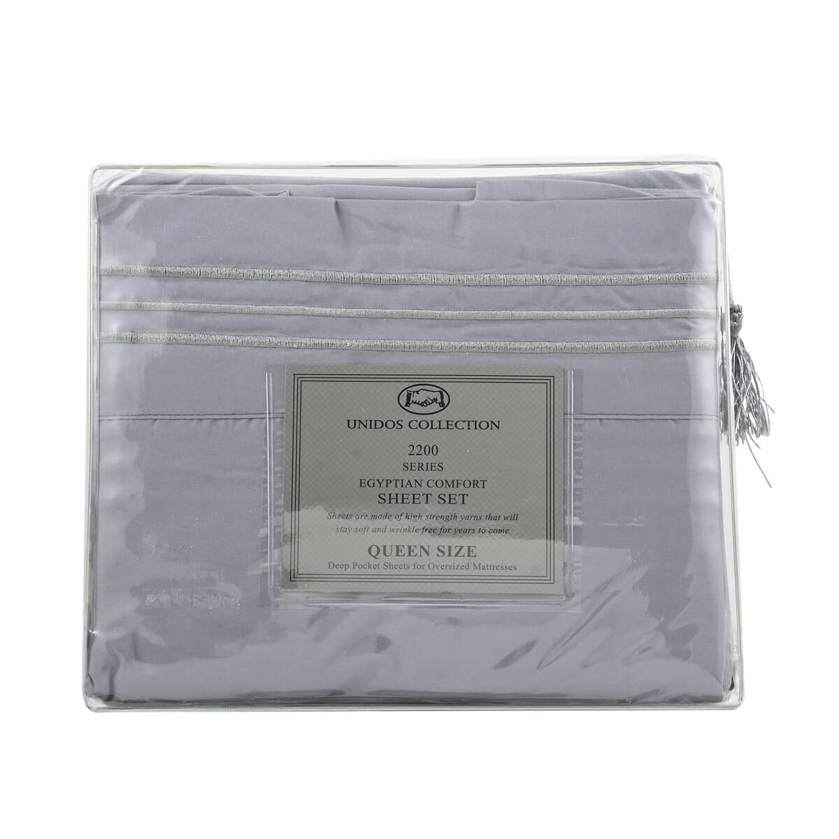 2200 Series 80 GSM Light Gray Microfiber 4pc Sheet Set -Queen image number 3