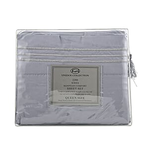 CLOSEOUT 2200 Series 85 GSM 16 Pocket Light Gray Microfiber 4pc Sheet Set -Queen