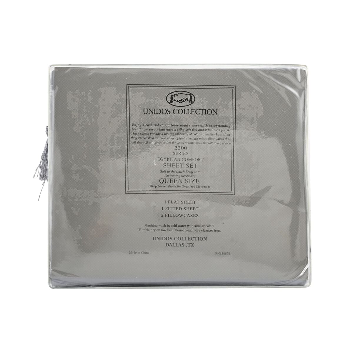 2200 Series 80 GSM Light Gray Microfiber 4pc Sheet Set -Queen image number 4