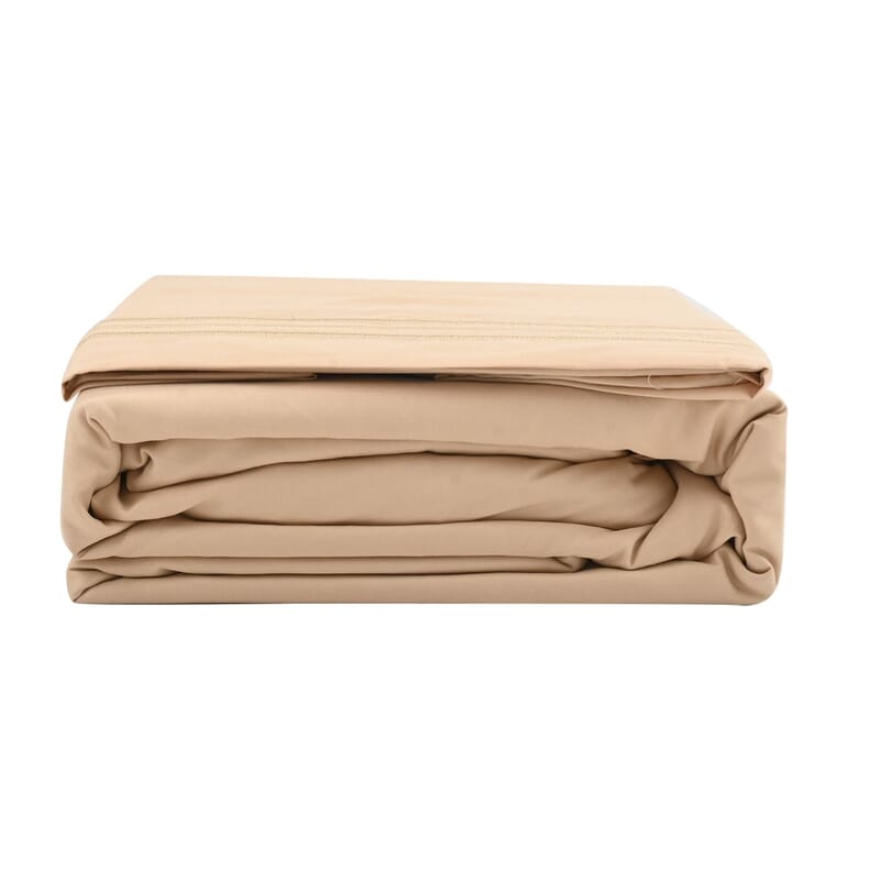 CLOSEOUT 2200 Series 85 GSM 16 Pocket Taupe Microfiber 4pc Sheet Set -Queen