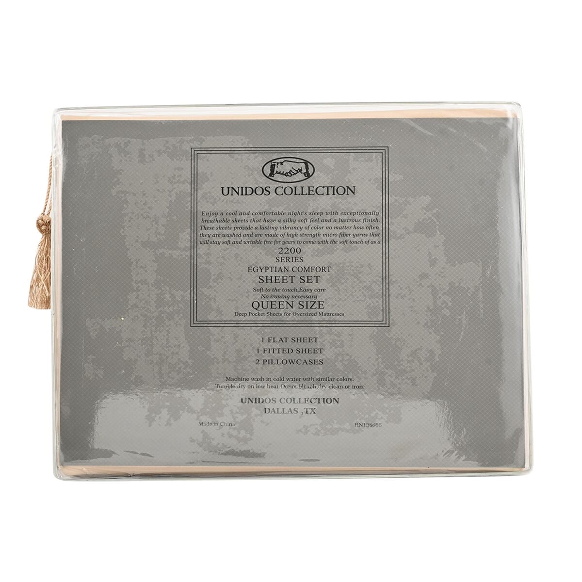 CLOSEOUT 2200 Series 85 GSM 16 Pocket Taupe Microfiber 4pc Sheet Set -Queen  image number 4