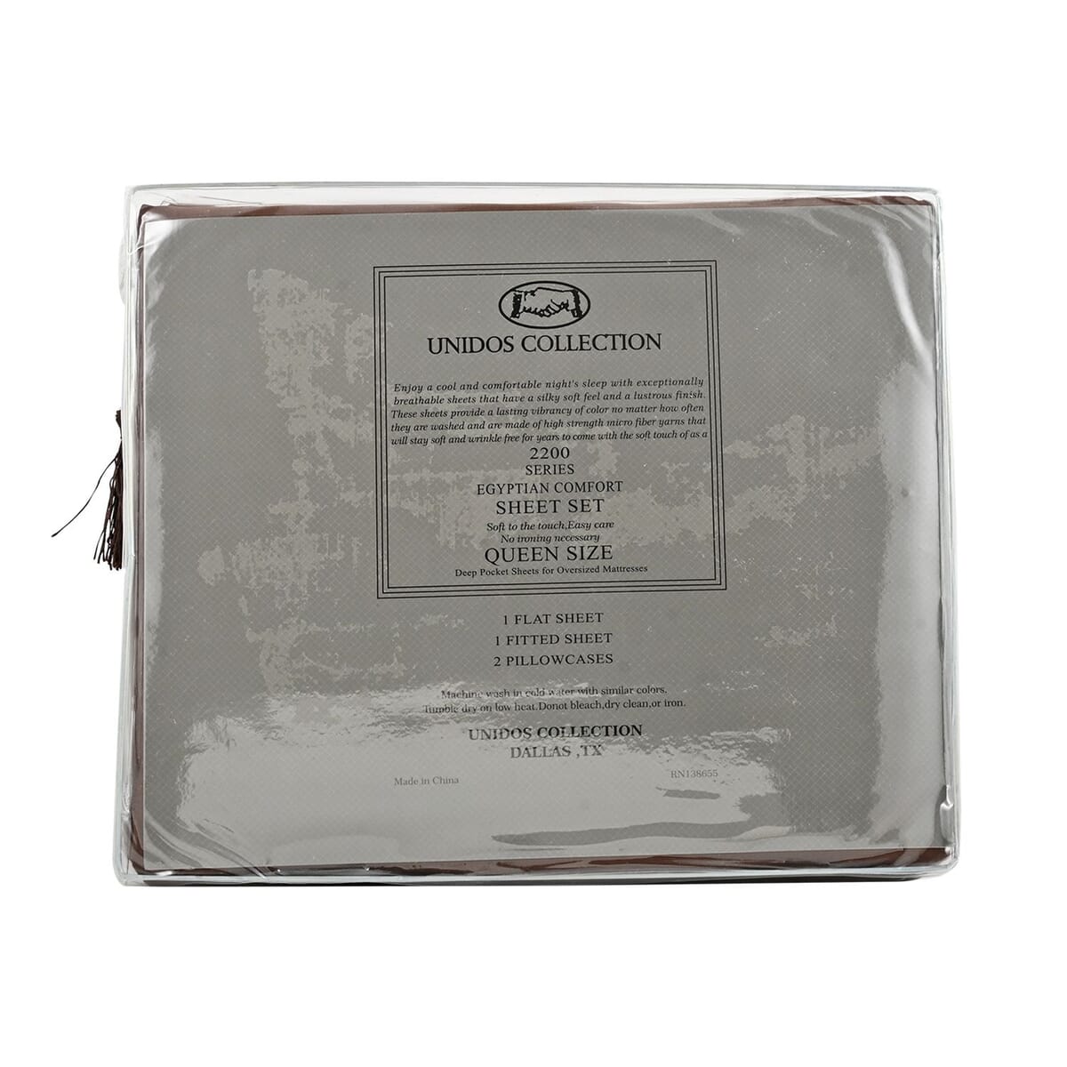 2200 Series 80 GSM Brown Microfiber 4pc Sheet Set -Queen image number 4
