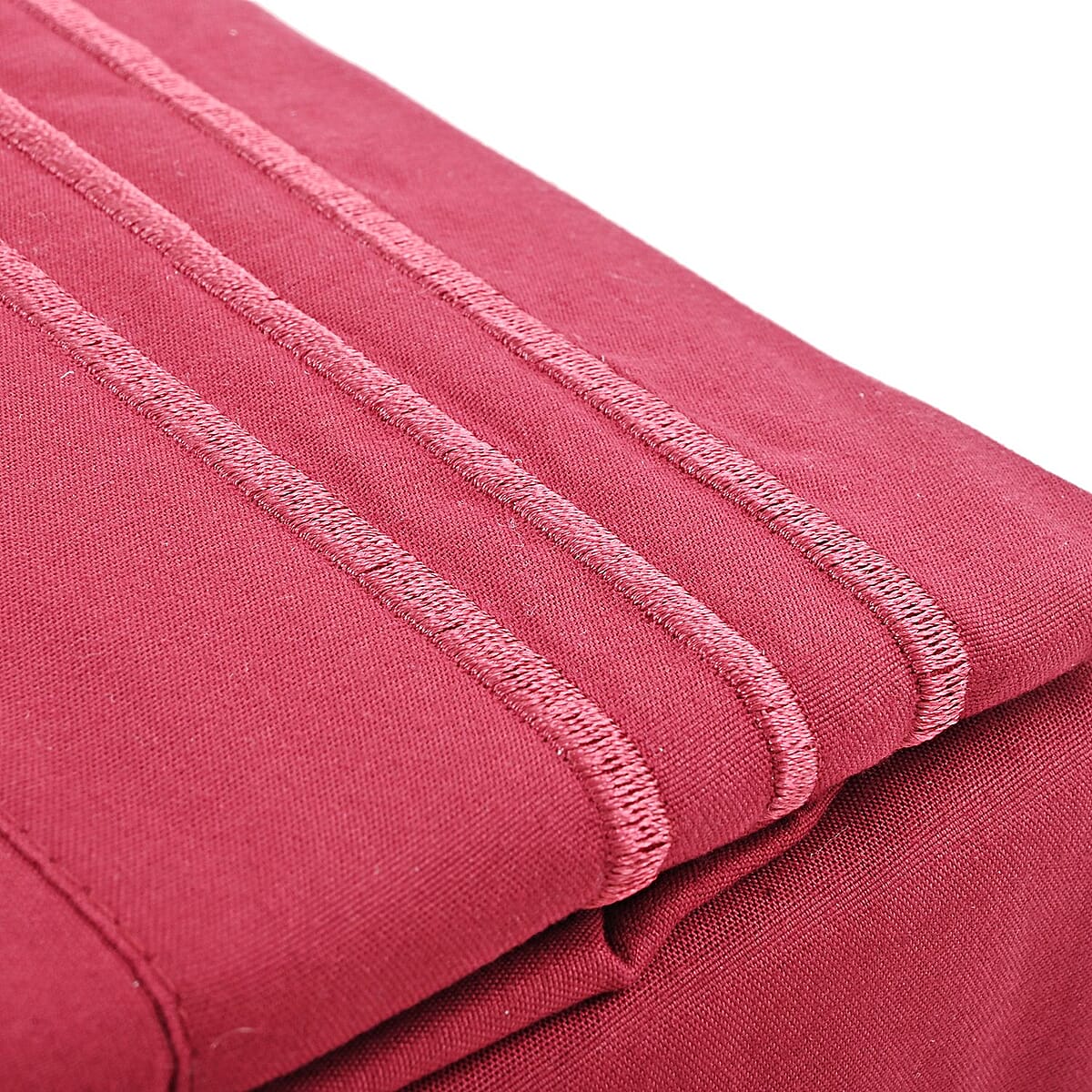 CLOSEOUT 2200 Series 85 GSM 16 Pocket Burgundy Microfiber 4pc Sheet Set -Queen image number 1