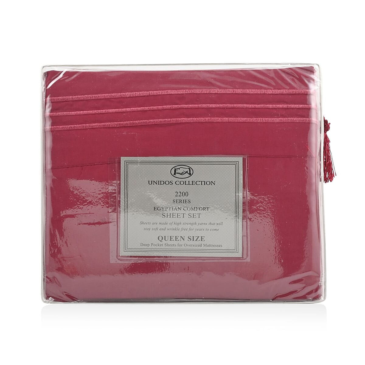 CLOSEOUT 2200 Series 85 GSM 16 Pocket Burgundy Microfiber 4pc Sheet Set -Queen image number 3