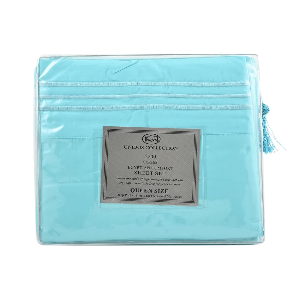 2200 Series 80 GSM Turquoise Microfiber 4pc Sheet Set -Queen image number 3