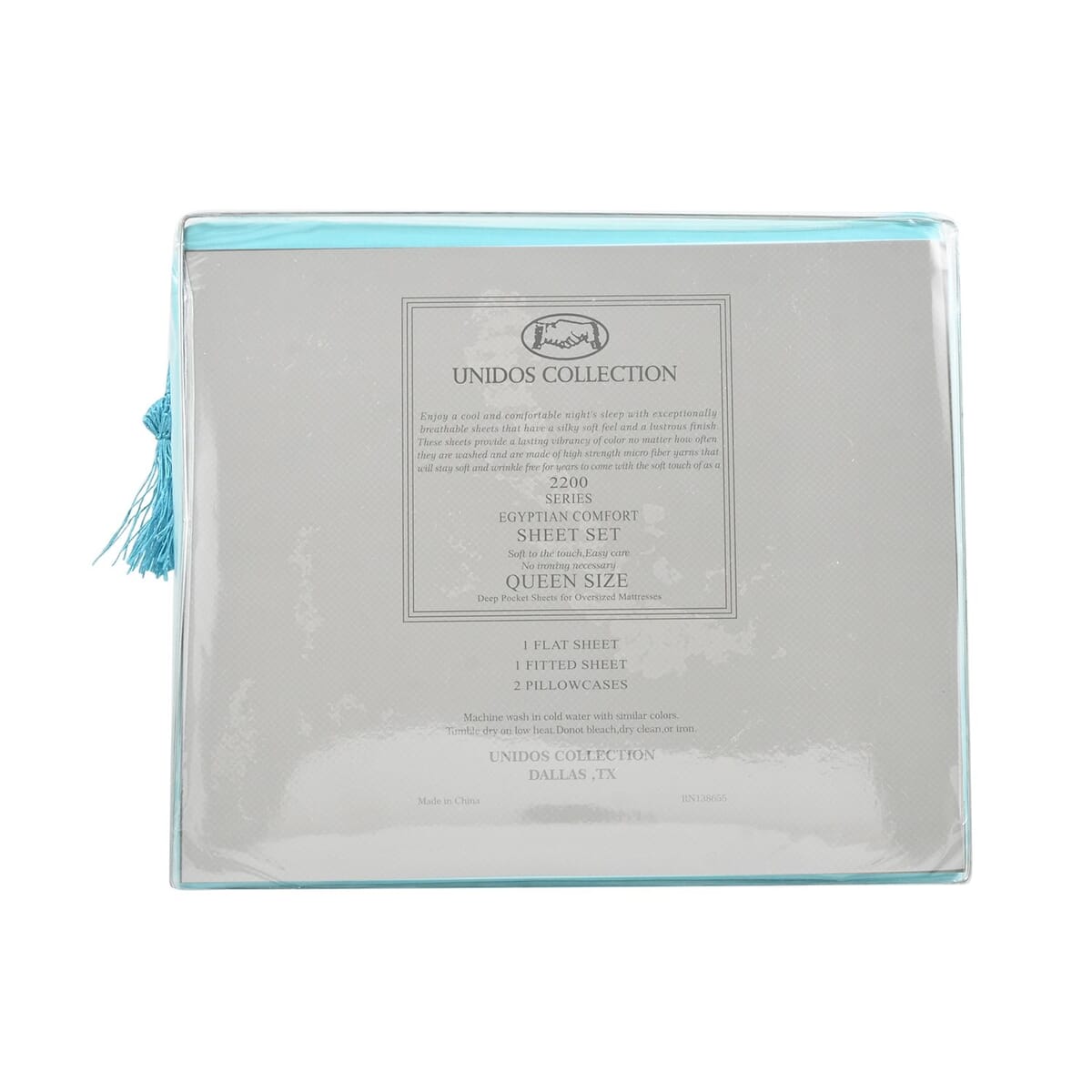 2200 Series 80 GSM Turquoise Microfiber 4pc Sheet Set -Queen image number 4