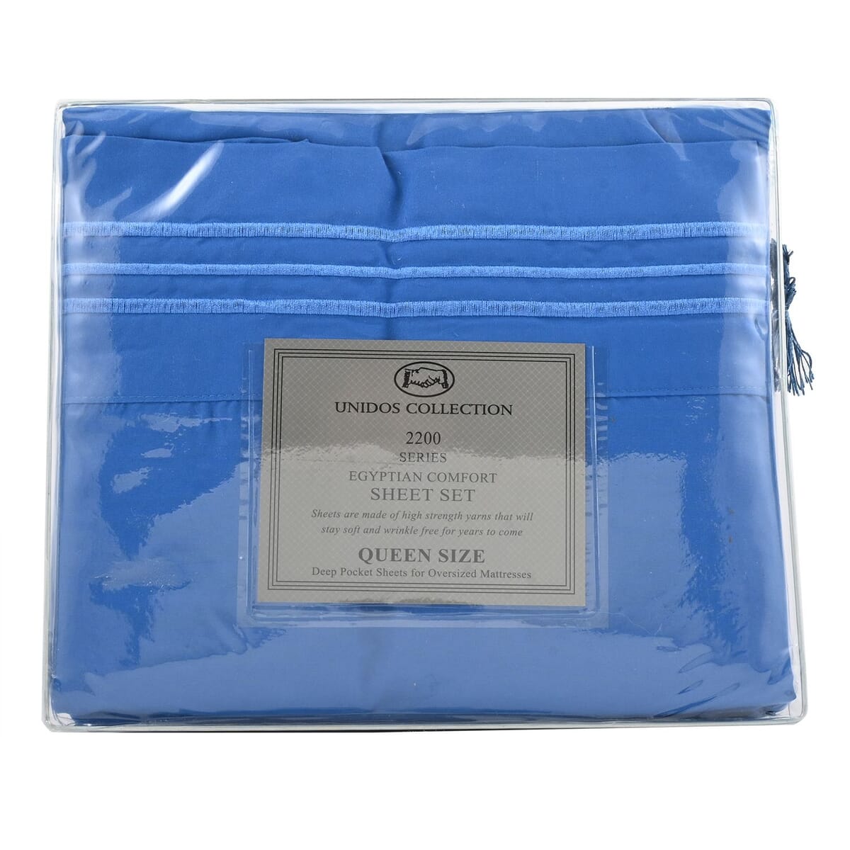 CLOSEOUT 2200 Series 85 GSM 16 Pocket Royal Blue Microfiber 4pc Sheet Set -Queen  image number 3