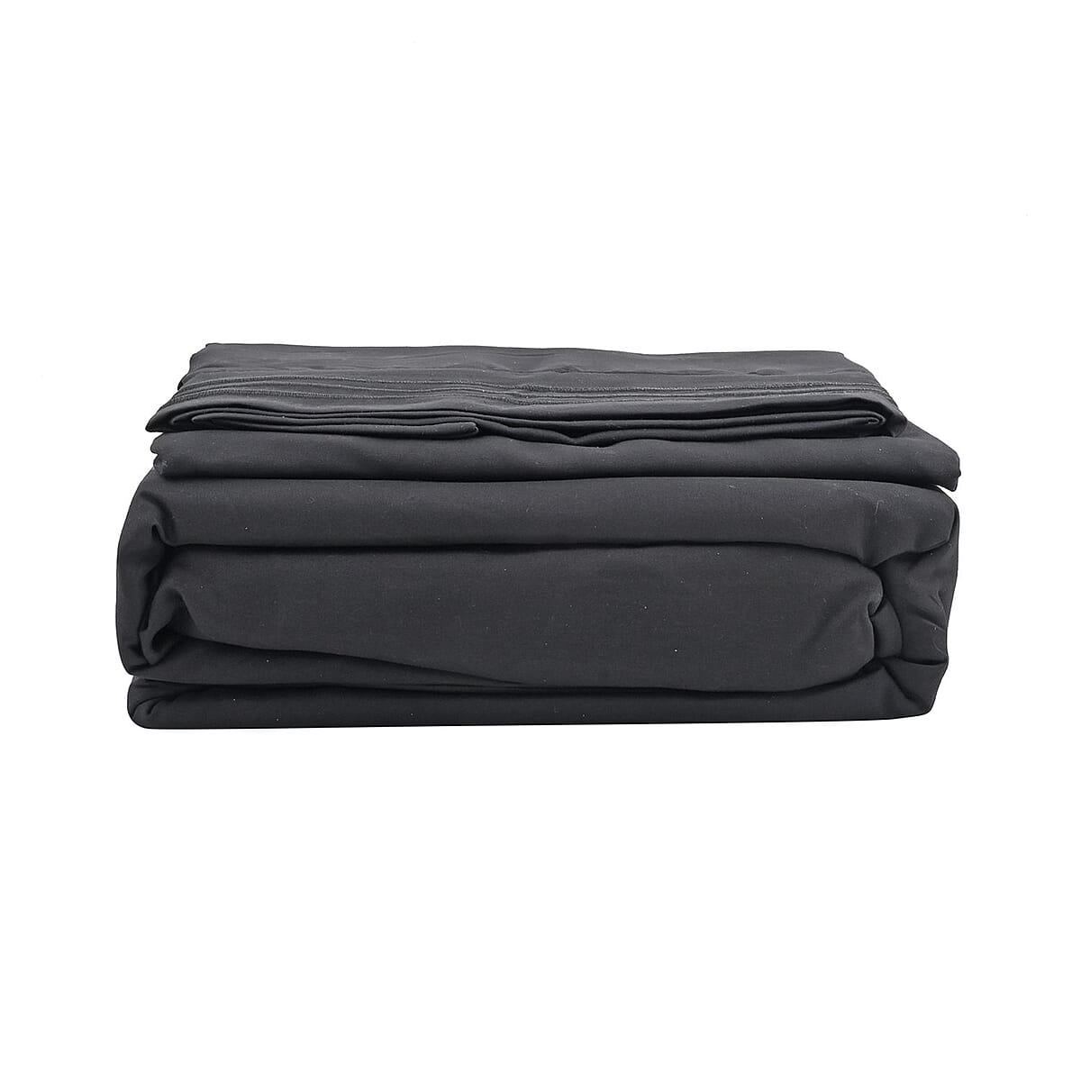 CLOSEOUT 2200 Series 85 GSM 16 Pocket Black Microfiber 4pc Sheet Set -Queen image number 0