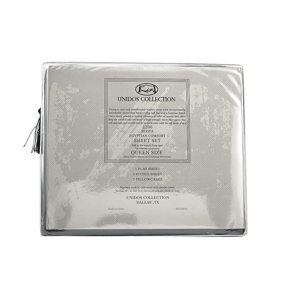 CLOSEOUT 2200 Series 85 GSM 16 Pocket Black Microfiber 4pc Sheet Set -Queen image number 4
