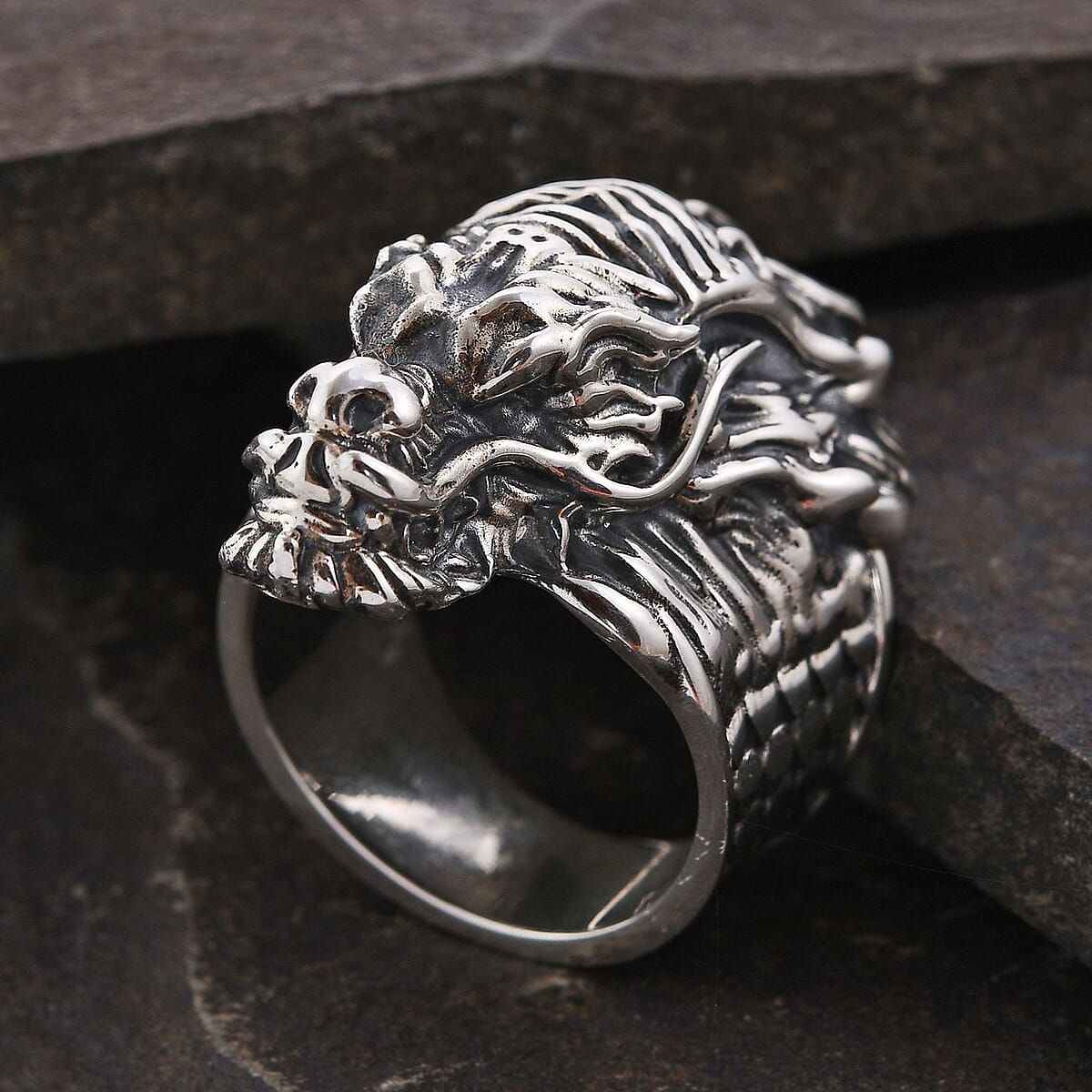 Bali Legacy Sterling Silver Dragon Men's Ring (Size 10.0) 25.50 Grams image number 1