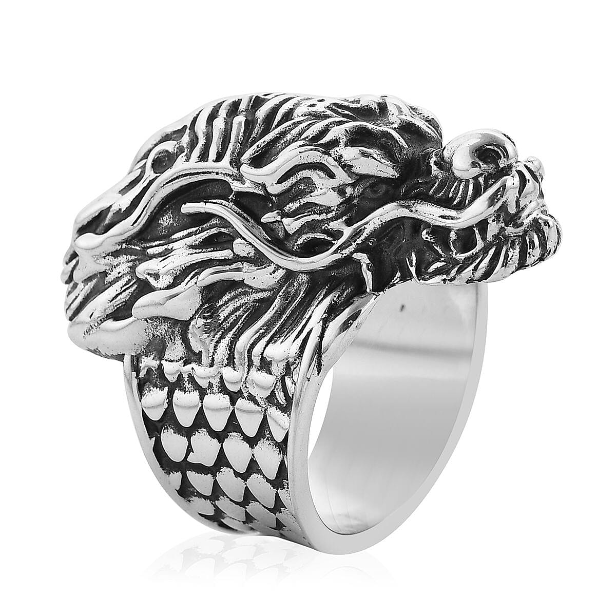 Bali Legacy Sterling Silver Dragon Men's Ring (Size 10.0) 25.50 Grams image number 3