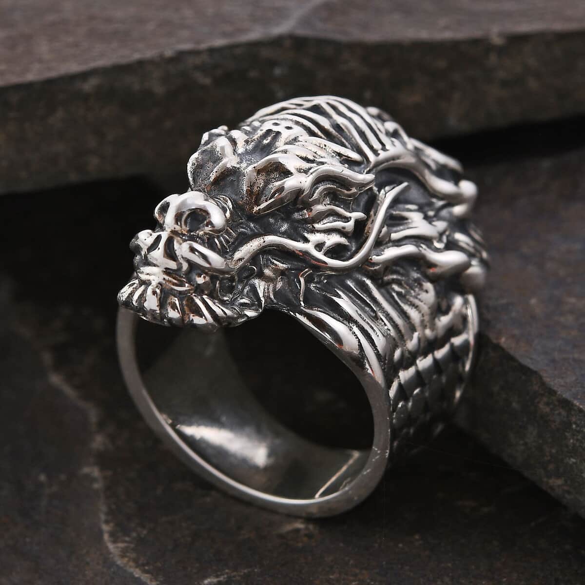 Bali Legacy Sterling Silver Dragon Men's Ring (Size 14.0) 25.50 Grams image number 1