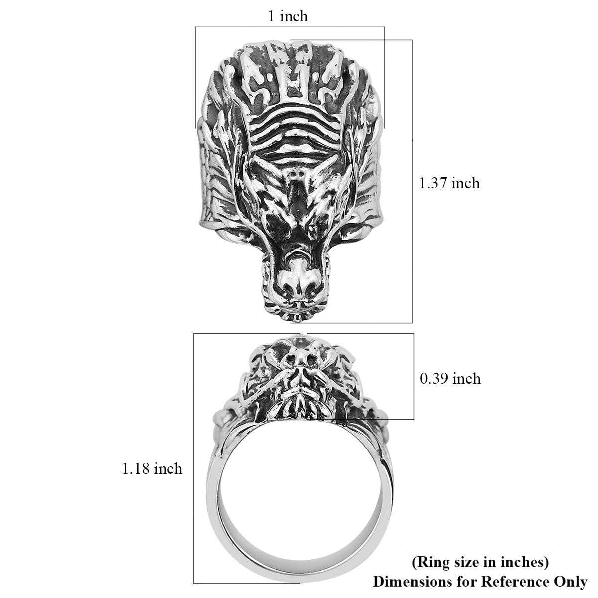 Bali Legacy Sterling Silver Dragon Men's Ring (Size 9.0) 25.50 Grams image number 5