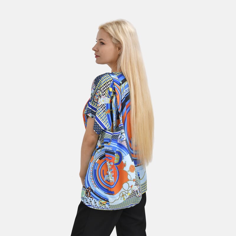 Blue Greek Knit Shirt with Canvas Bag - One Size Fits Most