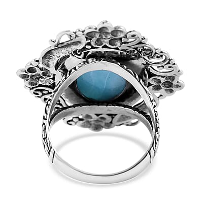 Bali Legacy Larimar Ring in Sterling Silver (Size 9.0) 13.15 ctw