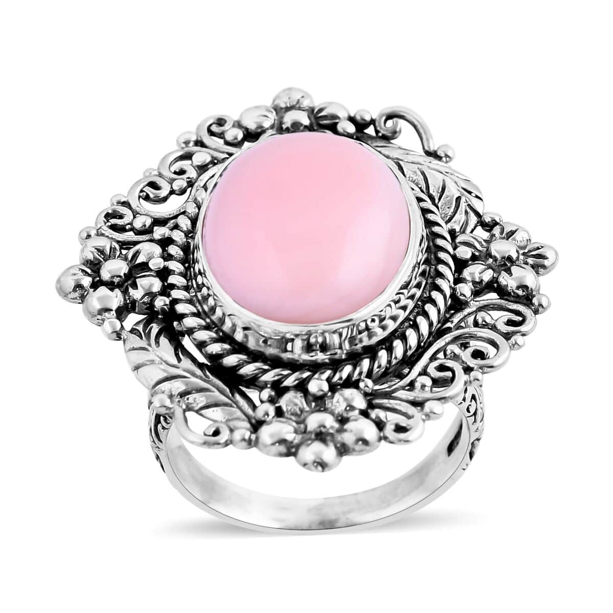 Bali Legacy Peruvian Pink Opal Ring in Sterling Silver (Size 7) 10.00 ctw image number 0