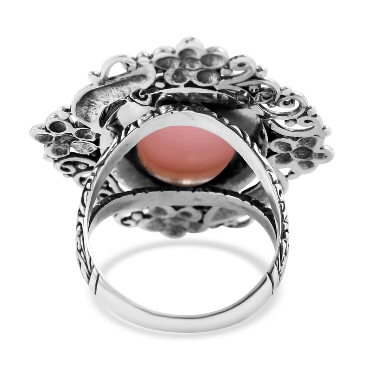 Bali Legacy Peruvian Pink Opal Ring in Sterling Silver (Size 7) 10.00 ctw image number 4