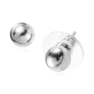 Solitaire Stud Earrings in Platinum Over Sterling Silver 1.55 Grams