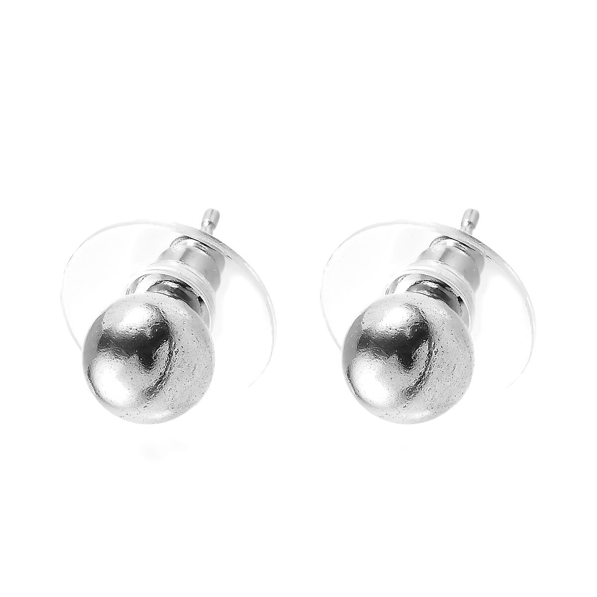 Solitaire Stud Earrings in Platinum Over Sterling Silver 1.55 Grams