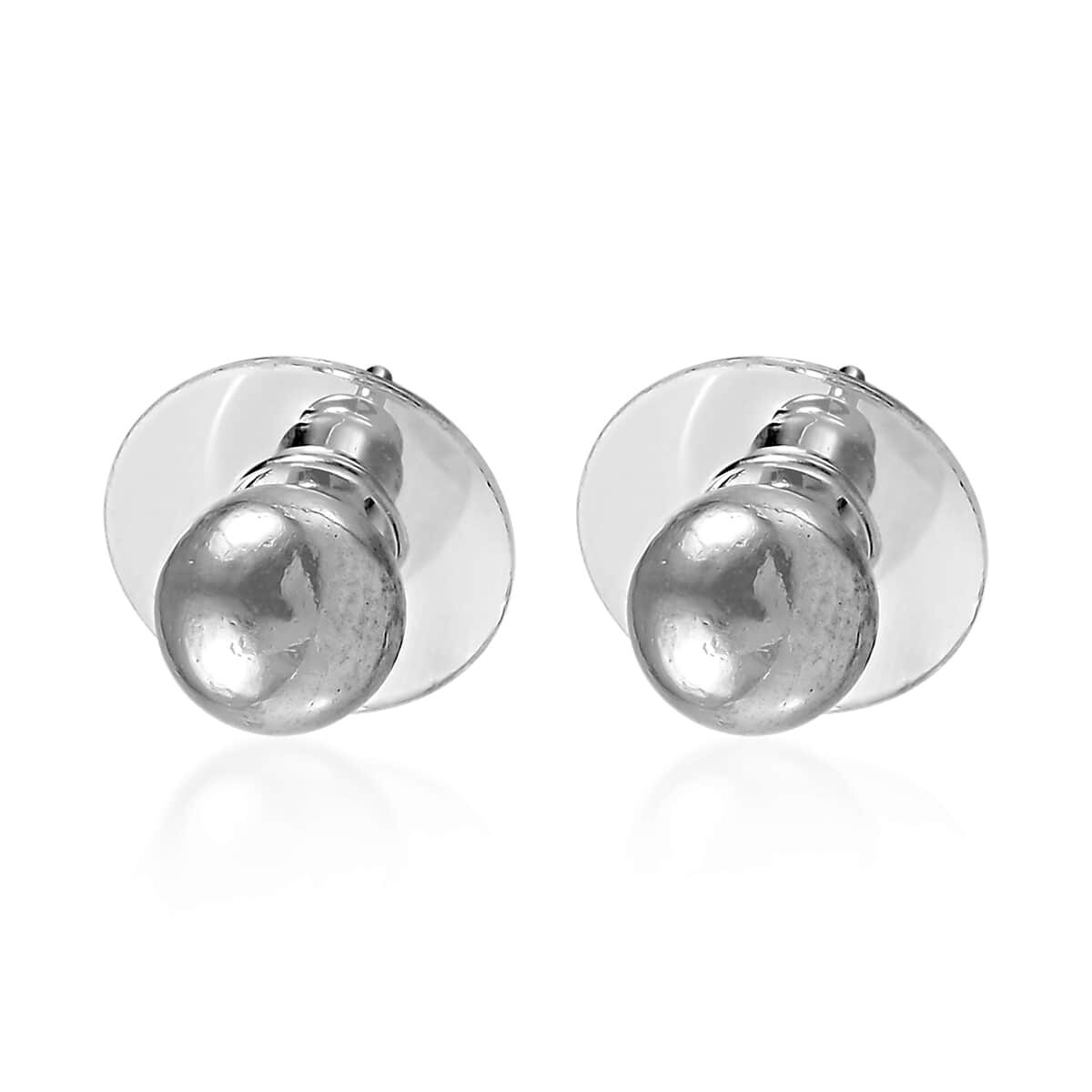 Platinum Over Sterling Silver Stud Earrings 1.55 Grams image number 3