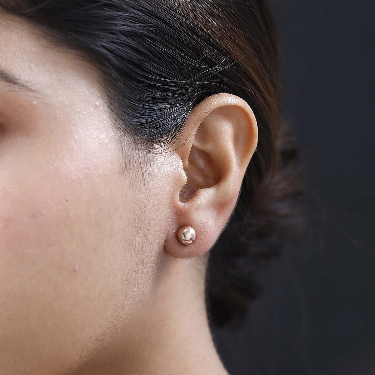 D'Joy Solitaire Stud Earrings in 14K Rose Gold Over Sterling Silver 1.55 Grams image number 2