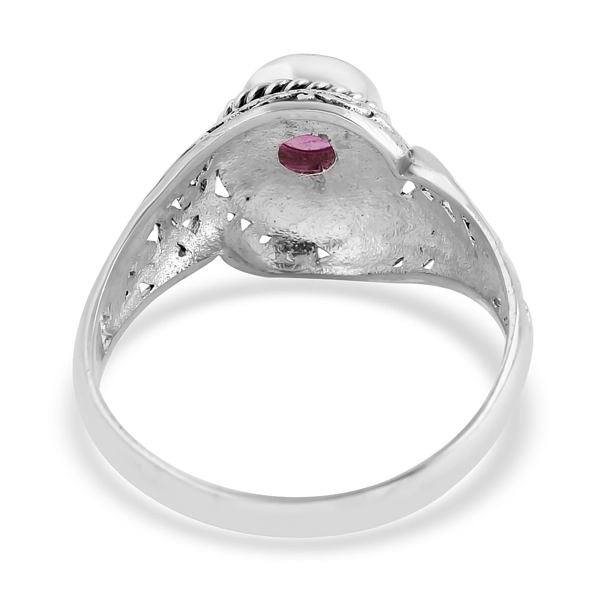 Bali Legacy African Ruby (FF) Ring in Sterling Silver 1.50 ctw image number 4