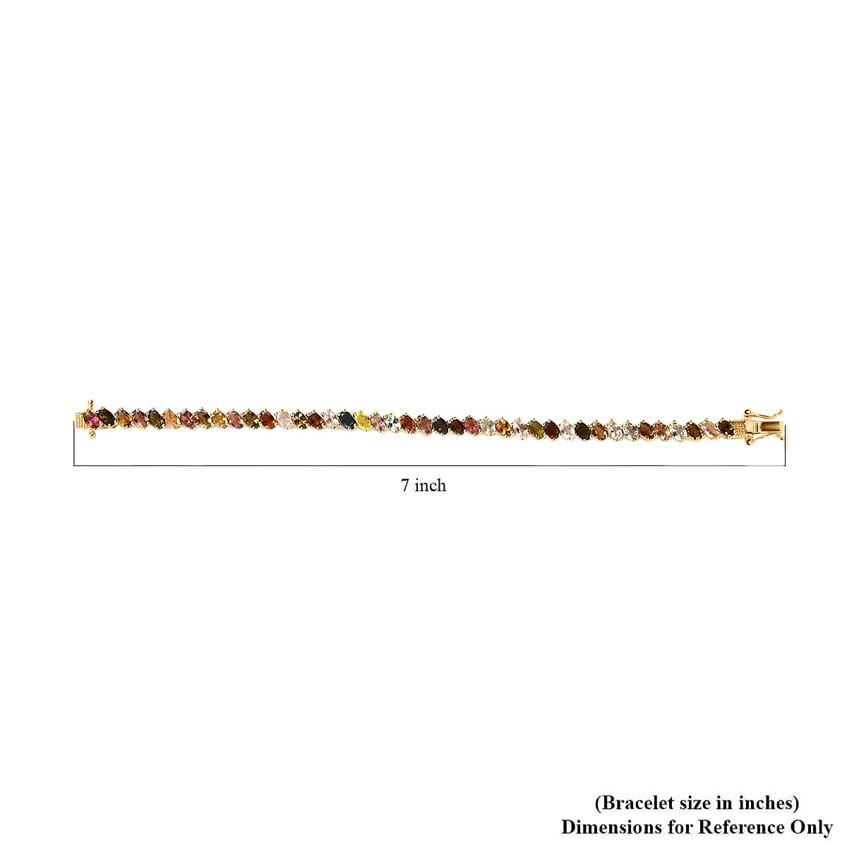 Multi-Tourmaline 10.40 ctw Tennis Bracelet, Vermeil Yellow Gold Over Sterling Silver Bracelet, Multi Tourmaline Jewelry, Colorful Bracelet, Gifts for Her (6.50 In)