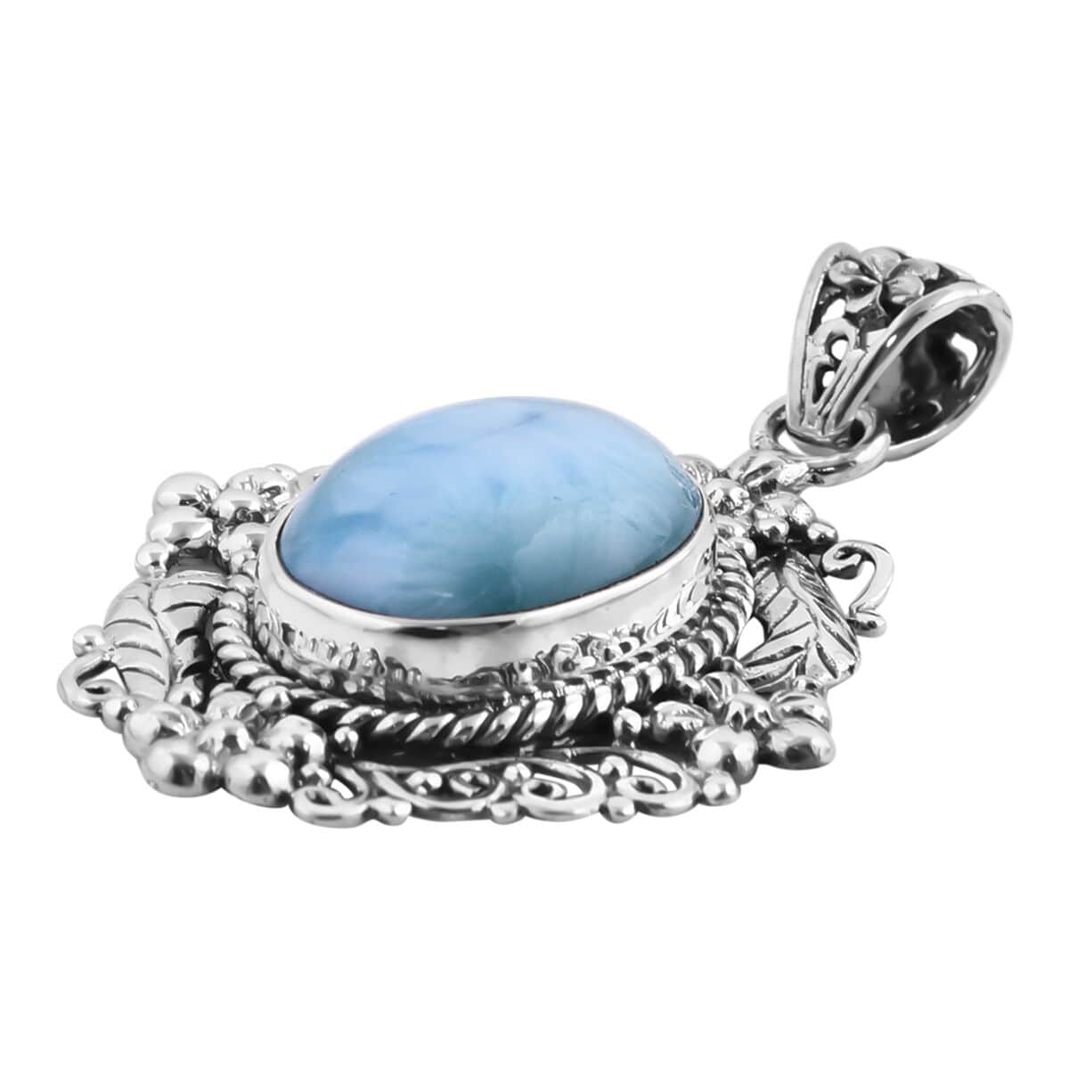 Bali Legacy Larimar Pendant in Sterling Silver 12.75 ctw image number 3